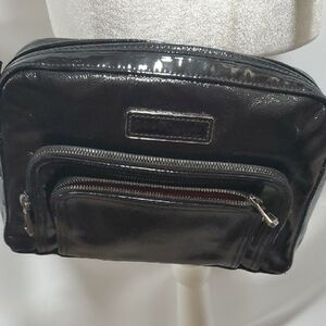 Longchamp Black Leather Bag With Shoulder Strap